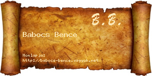 Babocs Bence névjegykártya